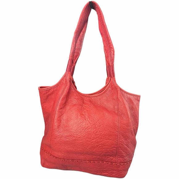 The Sak Boho Medium Red Leather Hobo Tote Bag Shoulder Purse - Picture 5 of 10